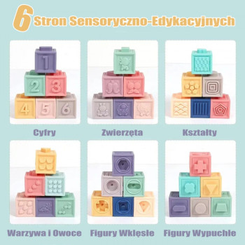 Zestaw sensoryczny klocki + układanka + piłki